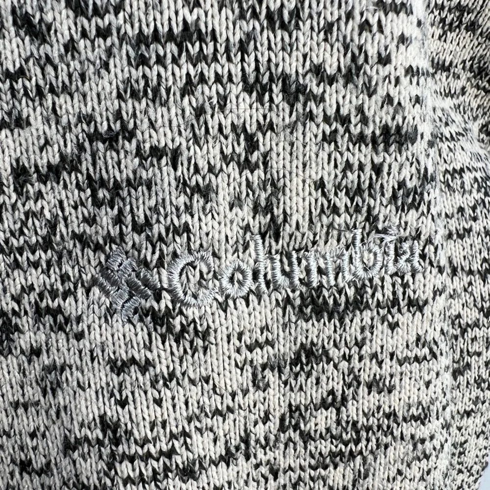 Columbia Womens Grey Marl Cowl Neck Button‎ Fleece Sweater Pullover Hood Large L